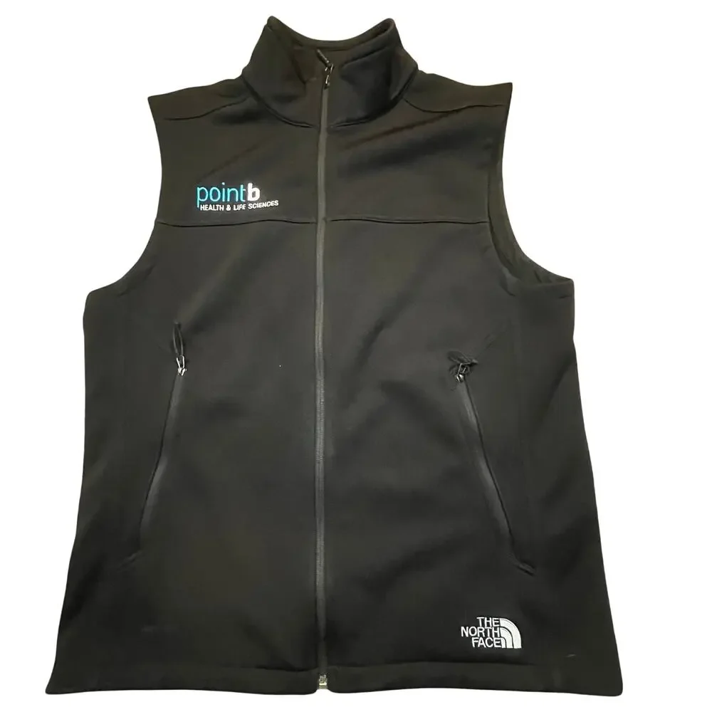 The North Face Mens M Black Full Zip Stoft‎ Shell Vest Corporate Logo